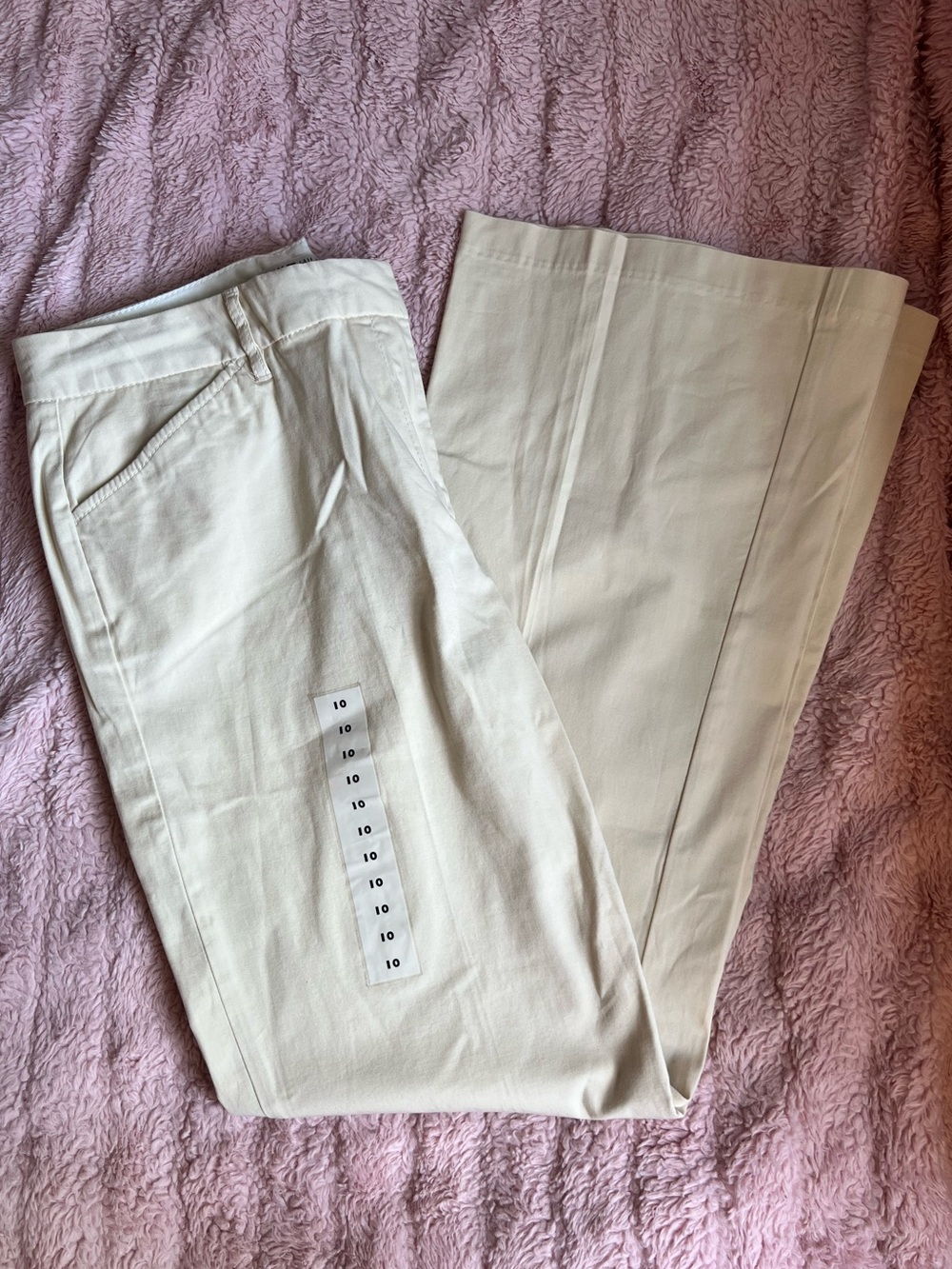 Tommy Hilfiger Ivory Wide Leg Trousers | Size 10 | NWT | y2k vintage circa 2002